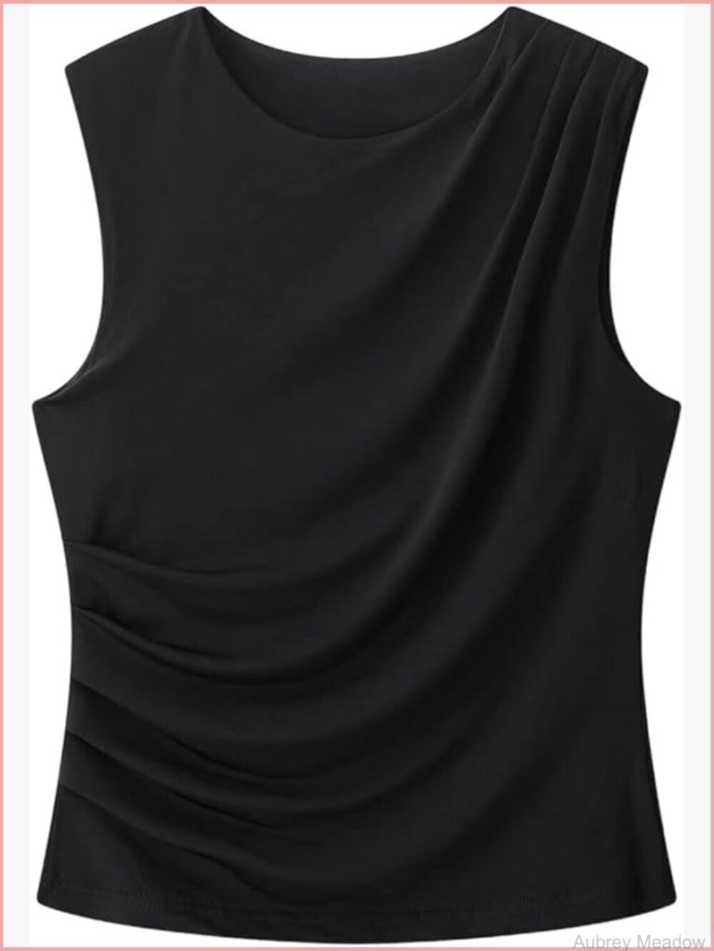 Dressy Ruched Tank Top Sleeveless Elegant Work Tops Summer Casual Crew Neck